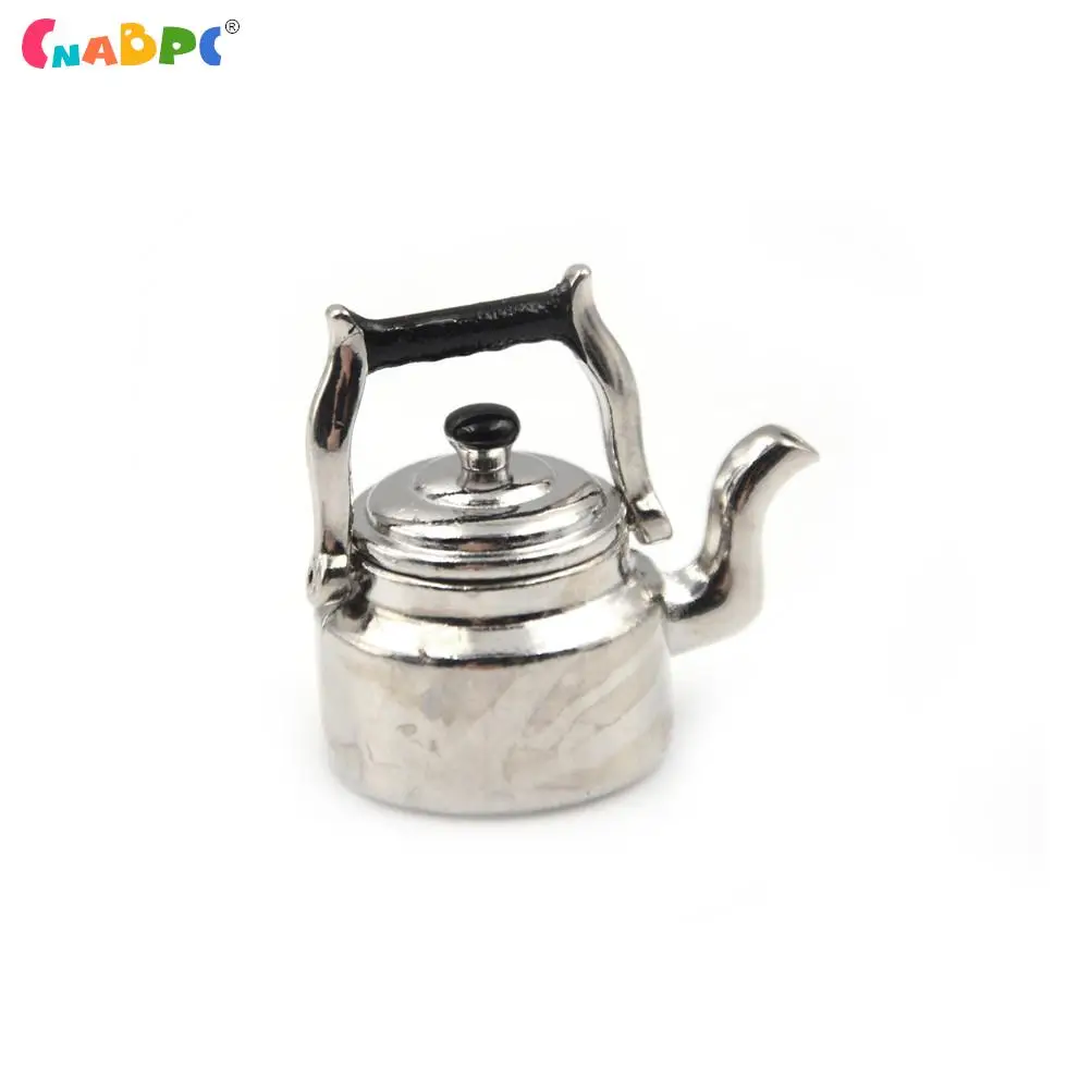 1PC Miniature Metal Tea Kettle/Tea Pot for Girl 1:12 Dollhouse Pretend Play Furniture Toys Kitchen Accessory 30*26mm