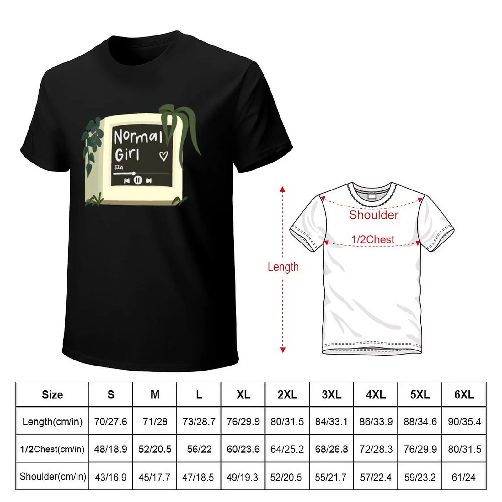 SZA Normal Girl Album T-Shirt All Match Basic Short Sleeve Top