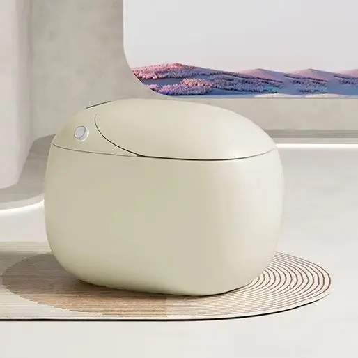 Hot Sale Colorful Egg Shaped Ceramic Toilet, Floor Mounted Modern WC for Stylish Home Bathroom Decoration