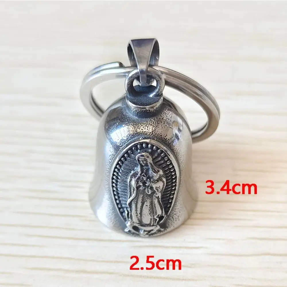 Virgin Mary Motorcycle Guardian Bell Small Size Pendant Evil Spirit Trap Bell Punk Style Lightweight Biker Good Luck Charm Men