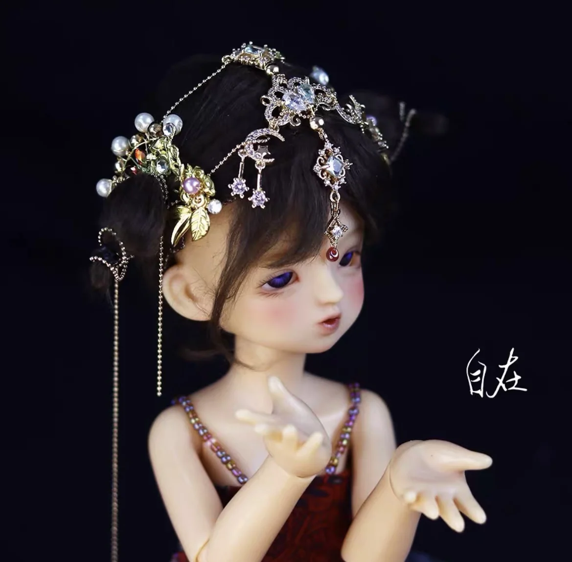 تاج لغطاء رأس الدمية دبوس شعر شرابة، 1/4 1/6 BJD إكسسوارات دمي شحن مجاني