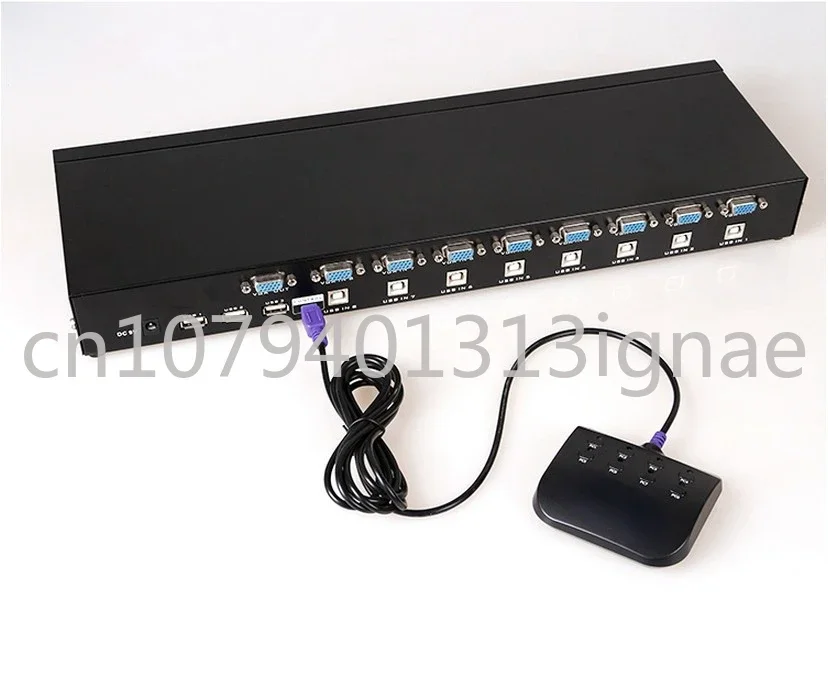 Manual KVM switch rack installation with desktop controller hot swappable 8-port USB desktop controller