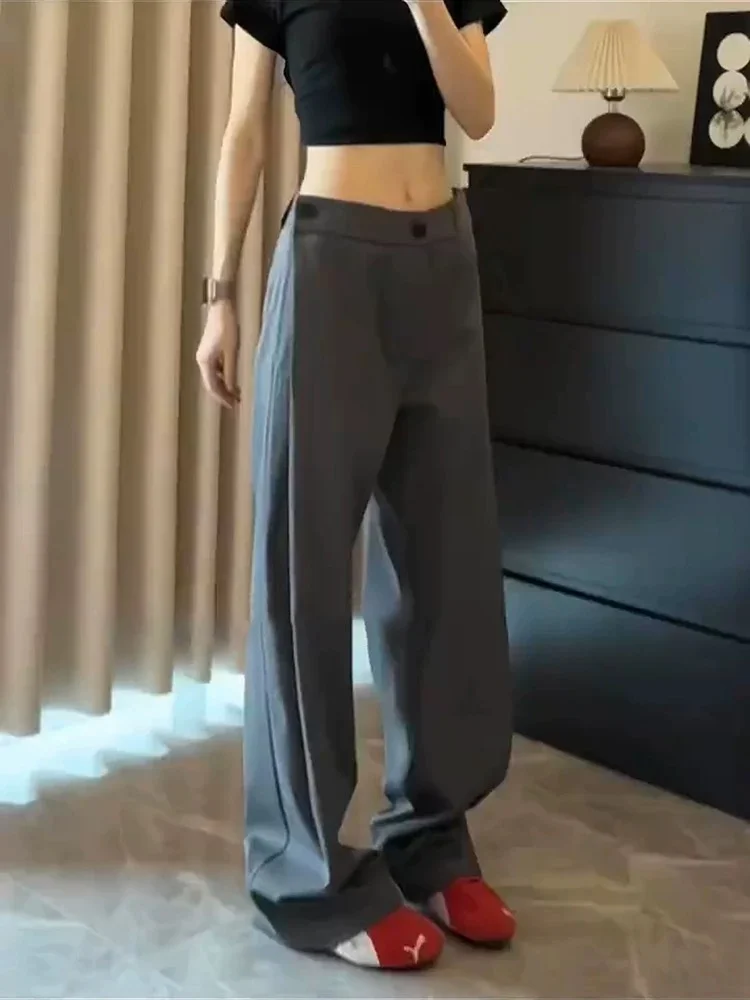 

ay Men's Summer Thin Wide Leg Pants Slightly Flared Casual Straight Leg Trousers Cleanfit Drapey High-End Feeling