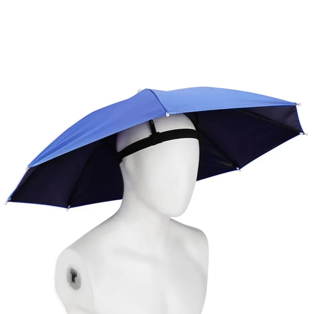 Portátil chuva chapéu guarda-chuva, dobrável sol sombra, impermeável, acampamento, pesca, headwear, boné de praia, cabeça, ao ar livre