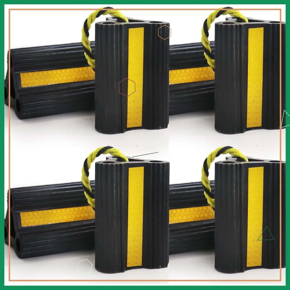

8-Pack RV Wheel Chocks with Reflective Strips & Rope for Trailers, Trucks, and Cars