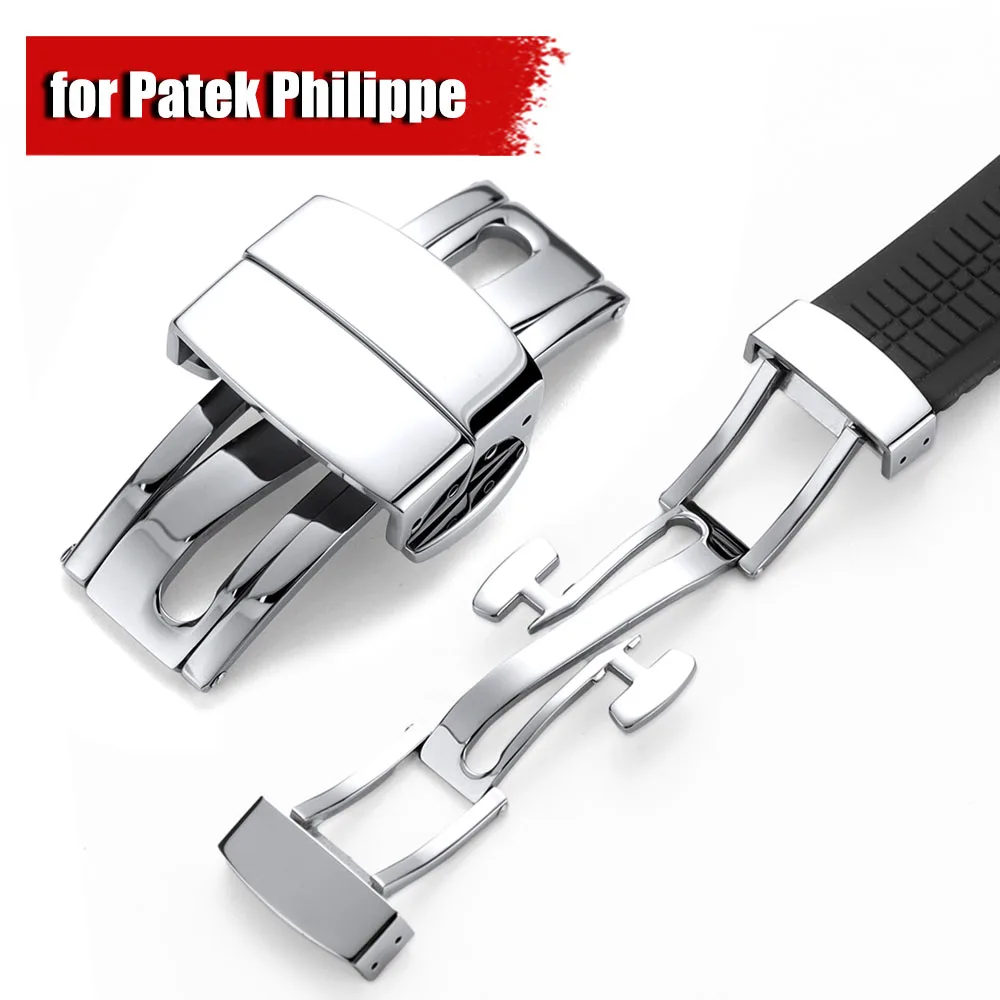 16mm 18mm Watchband Metal Buckle Clasp for Patek Philippe 5167R Grenade Aquanaut Series for Silicone Rubber Watch Strap Buckles