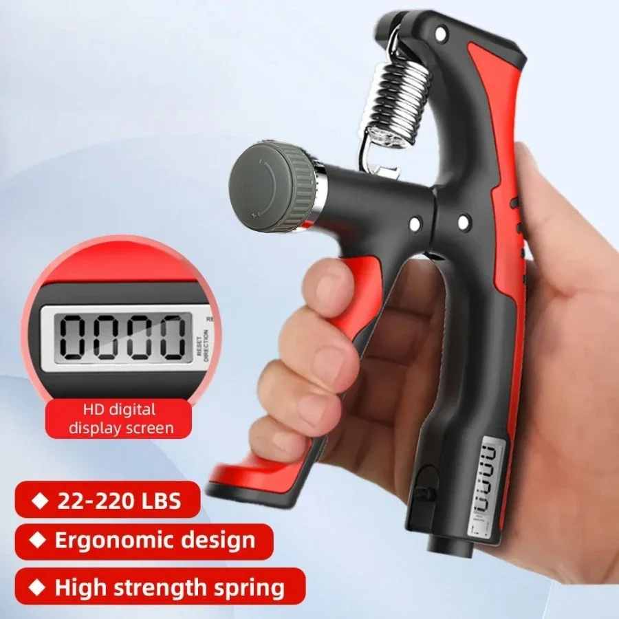 10-100kg Adjustment Hand Grip Strengthener hand Counter Forearm Exerciser Wrist Arm Muscle Bodybuilding Finger Expander Train