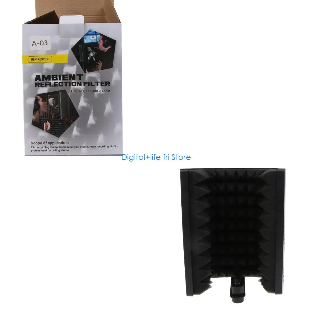 

E06D Изолирующий экран для микрофона Портативный настольный звукопоглощающий пенопластовый отражатель