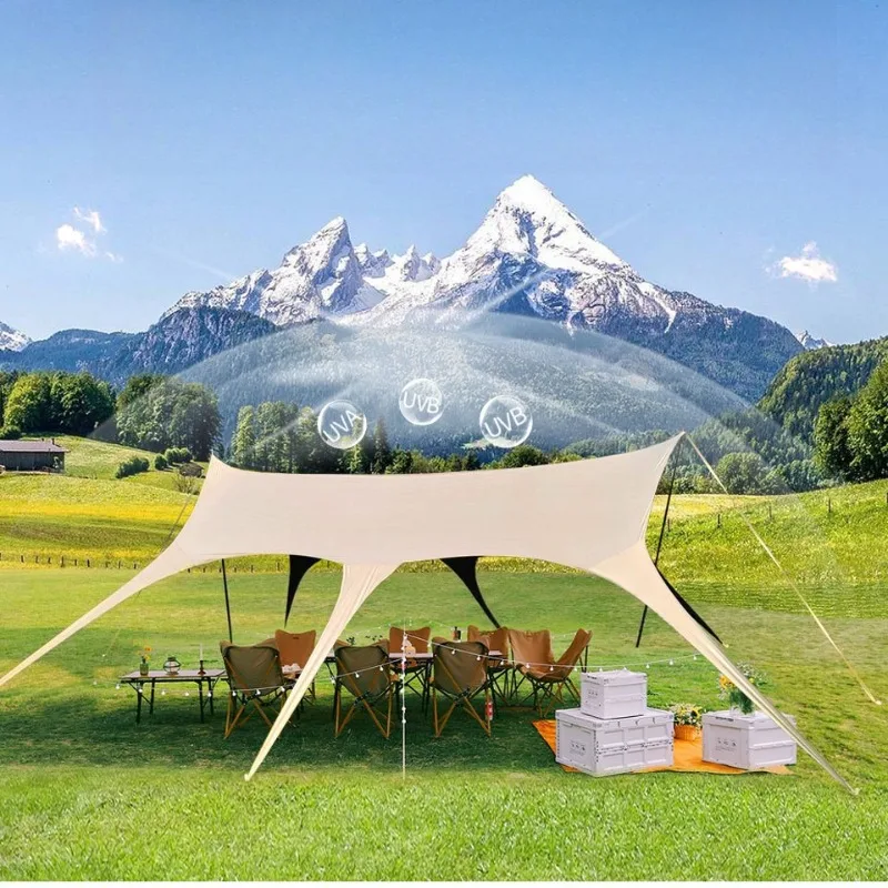 

Angled Sun Shade Camping Canopy Mountain Style Easel Tent No Assembly Waterproof Ultralight Shelter Easy Setup Garage Tent