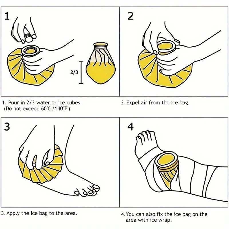 1pc Reusable Ice Bags for Injuries Reusable Ice Cold Pack Hot Water Bag, Care Ice Bag Screw Top Bag for Sports Knee Head Leg