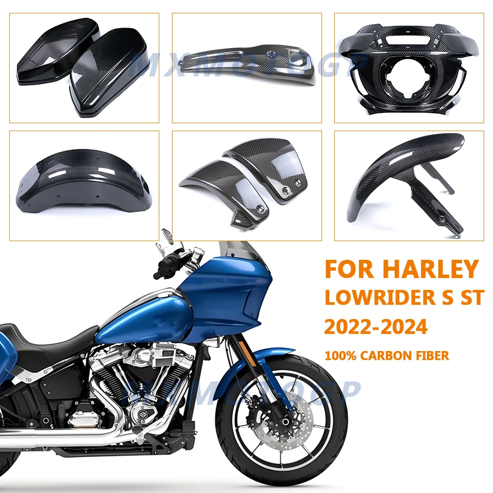 

For Harley Lowrider S ST 2022 2023 2024 100% Carbon Fiber Fender Tank Exhaust Cover Full Fairing Kits Motorcycle Accessories