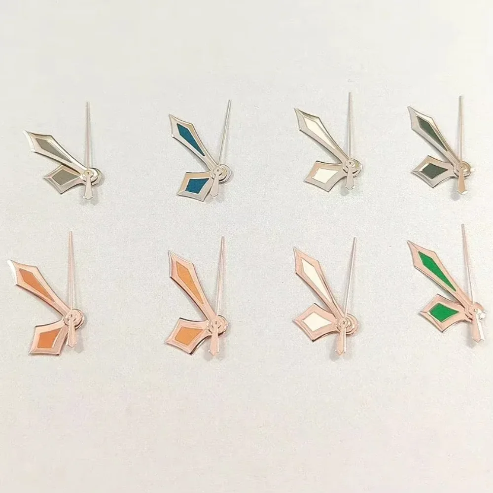 NH35 33.2mm Digital Watch Dial Enamel Pearl Personality Watch Face Hands Combination for NH35 Movement