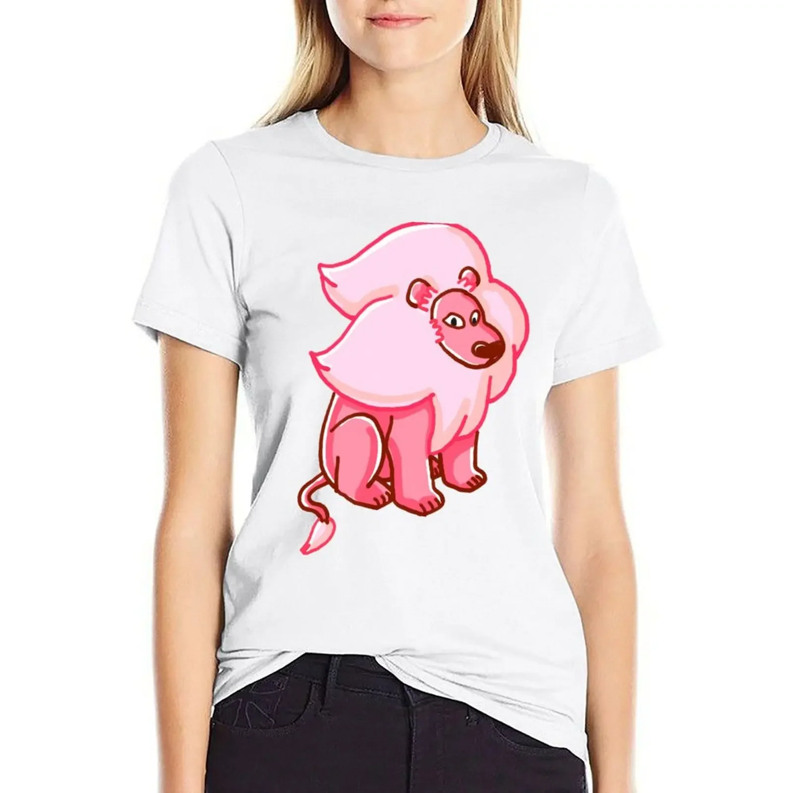 

Lion from Steven Universe with Pink Highlights T-shirt female tops Female clothing funny t shirts for Women