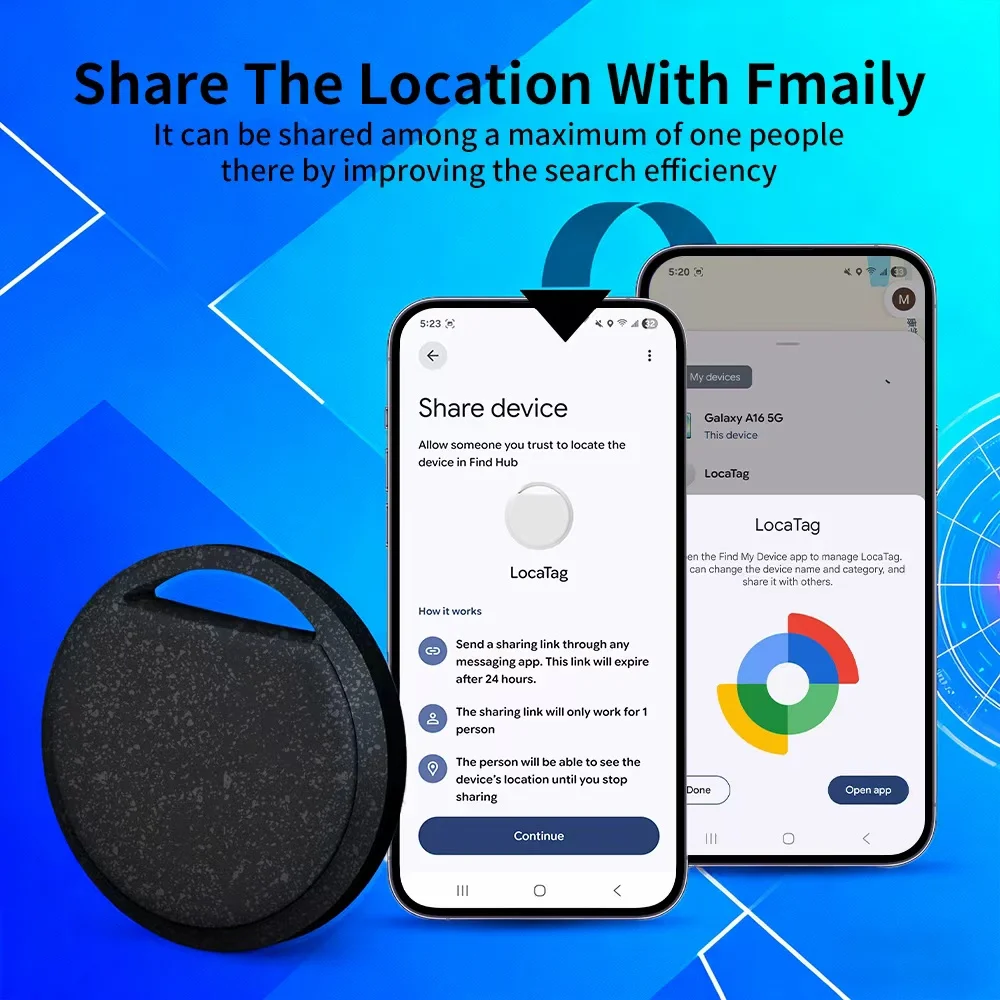 Rastreador Android de Material ecológico, dispositivo antipérdida portátil para Google's Find Hub Pet Finder, etiqueta inteligente para Pixel Xiaomi GMS, paquete de 1/4