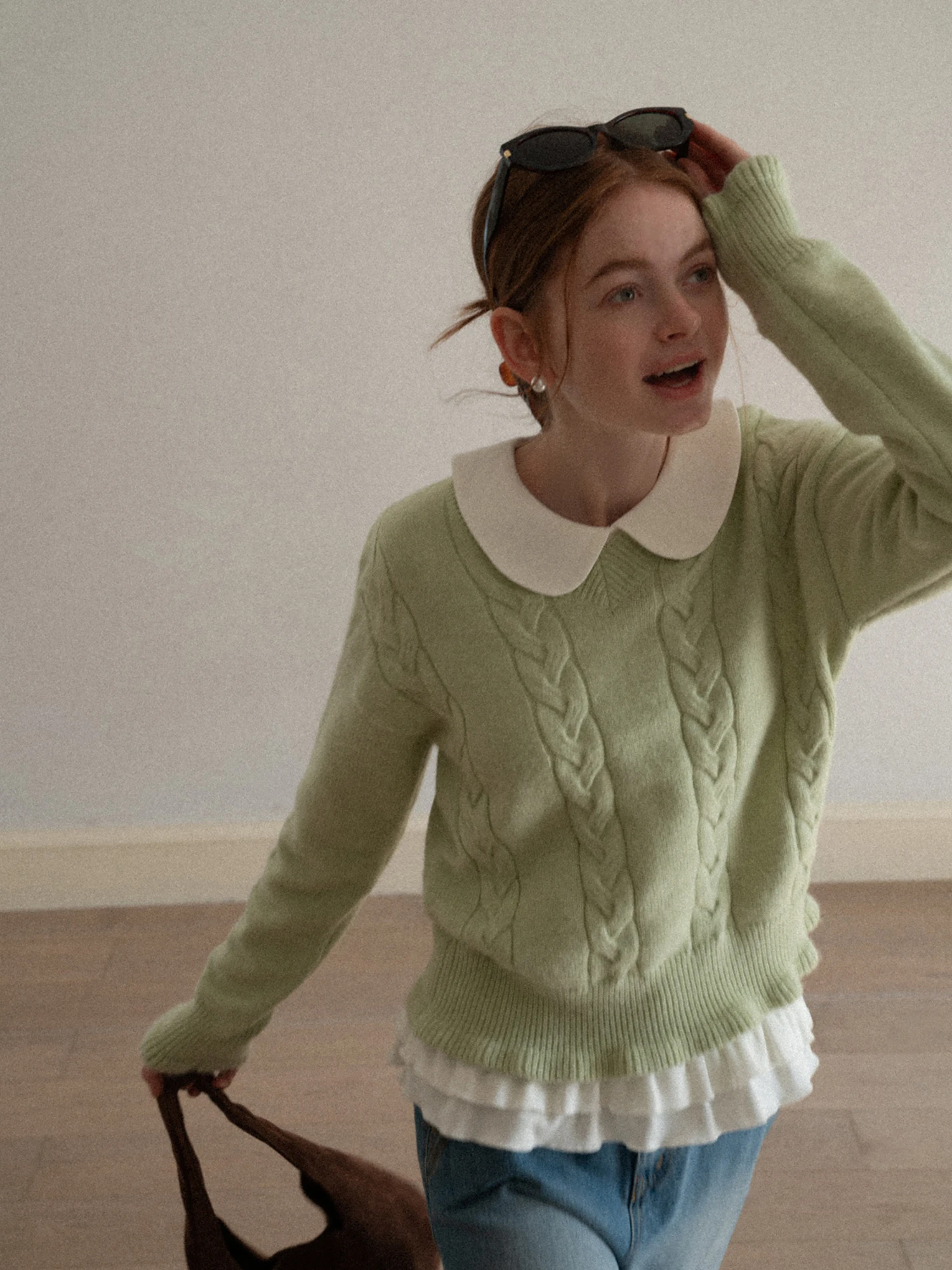 

Ретро-джемпер с V-образным вырезом, однотонный, простой, элегантный, стройнящий, для женщин, из мягкого полиэстера, с длинными рукавами, зимний