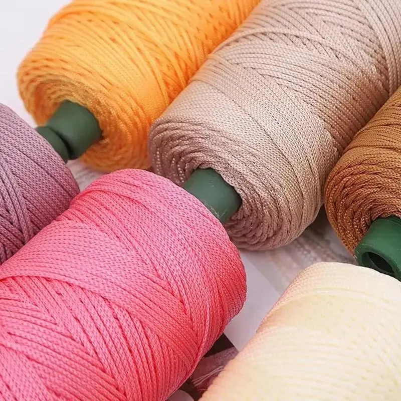 Sommer Häkelgarn Eis Seil 3mm Faden für Hand Stricken Tasche Sonnenhüte Schuhe gewebt DIY Haken Kissen Seide mitteldick ca. 200m – Detail 1