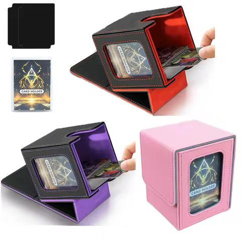 100+ Load Trading Card Deck Box for MTG Commander Display with 2 Dividers Game Sports Card Storage Box PU Magnet Deck Case