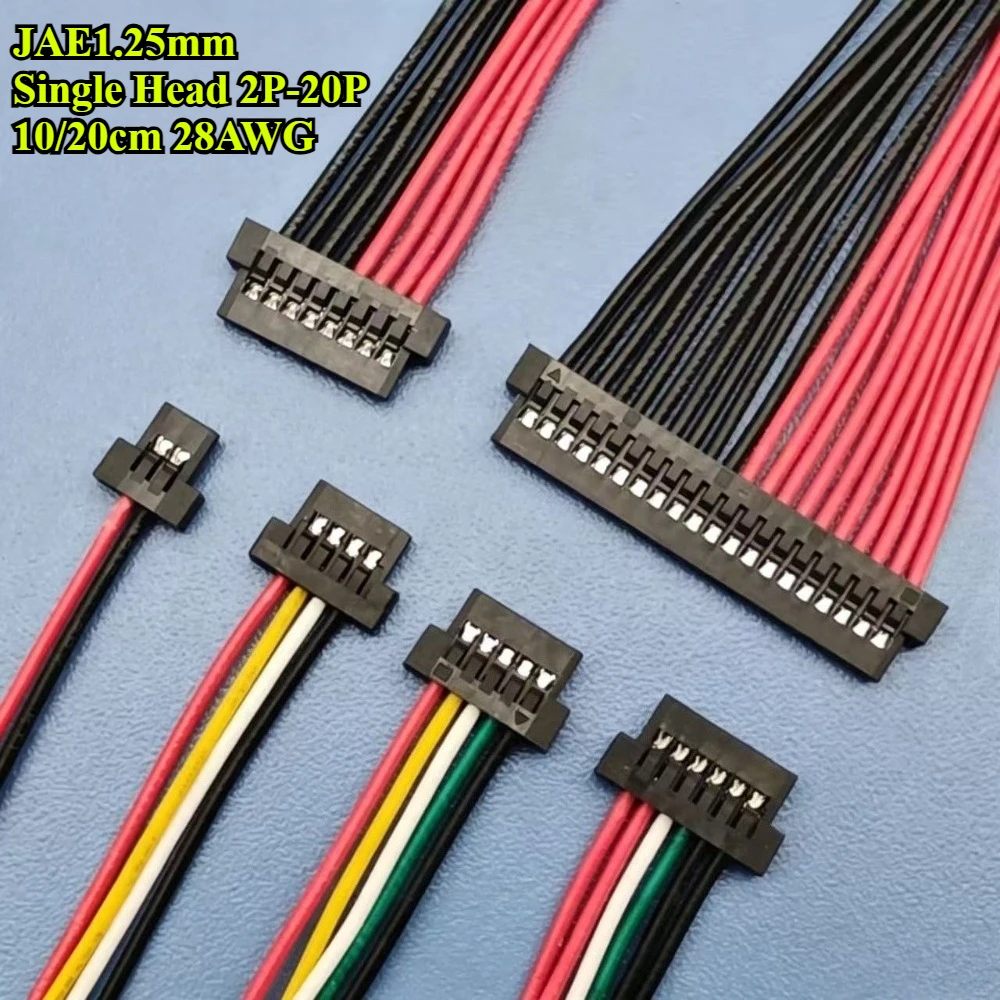 JAE Pitch 1.25mm Single Head 2P/4P/5P/6P/8P/10P/20P Terminal Wire 10/20cm 28AWG FI-S FIS1.25 JAE1.25 Ultra-thin A1255 FI-S2S/S6S