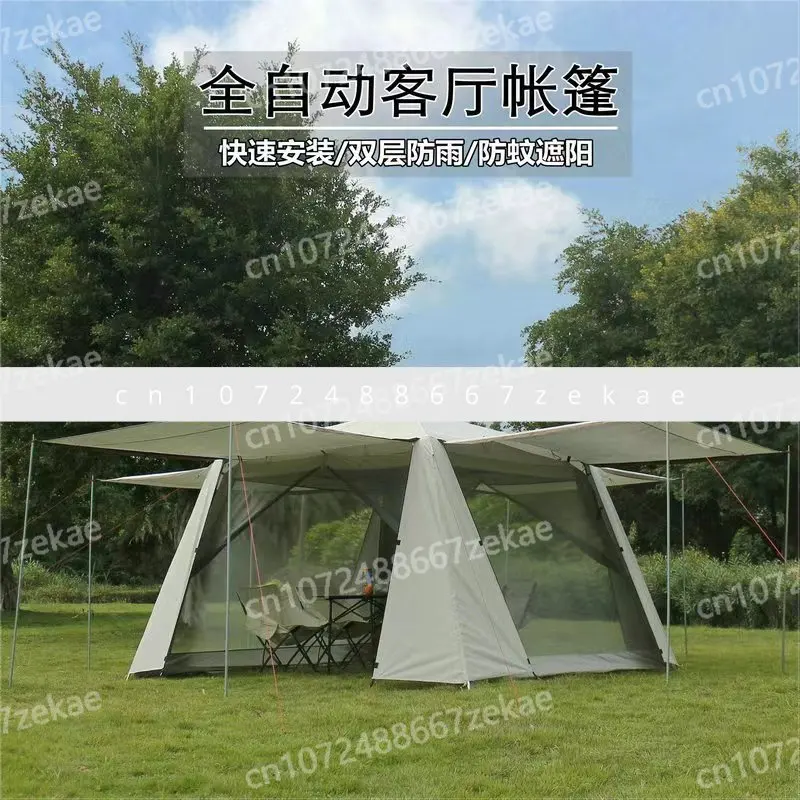 

Net Camping Pergola Outdoor Automatic Vinyl Sunscreen Awning 8-10 People Rainproof Mosquito Proof Living Room