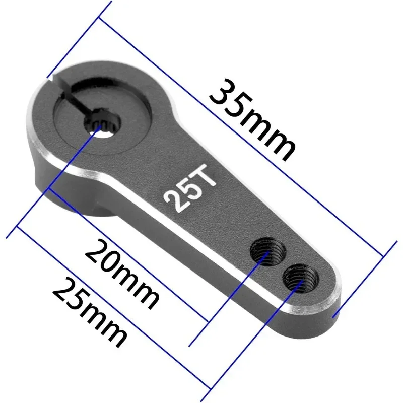 1 peça 35mm metal rc 25t dente braço servo de direção para carro crawler 1/10 rc trxs peças de carro axial rc
