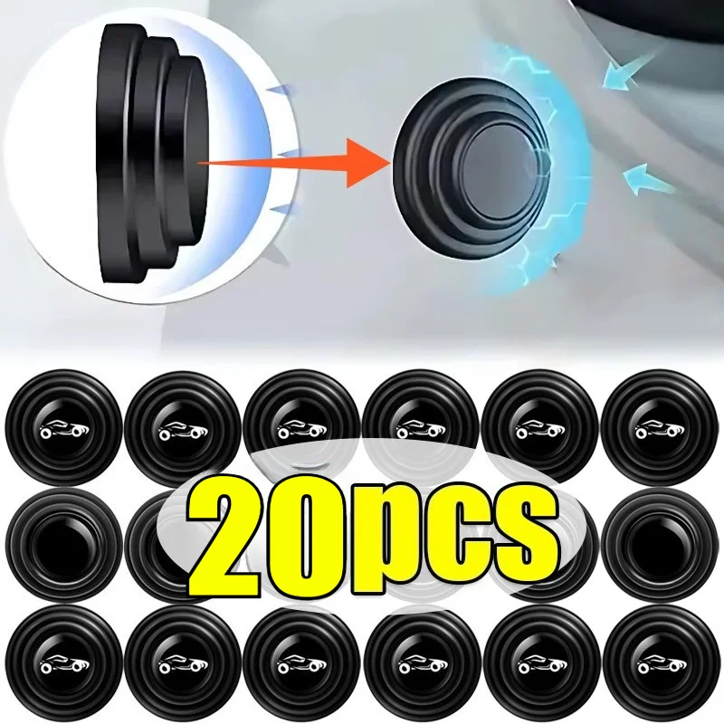 20pcs Car Door Silicone Anti Shock Pad Universal Trunk Sound Insulation Thickening Cushion Stickers Anti Scratch Gaskets