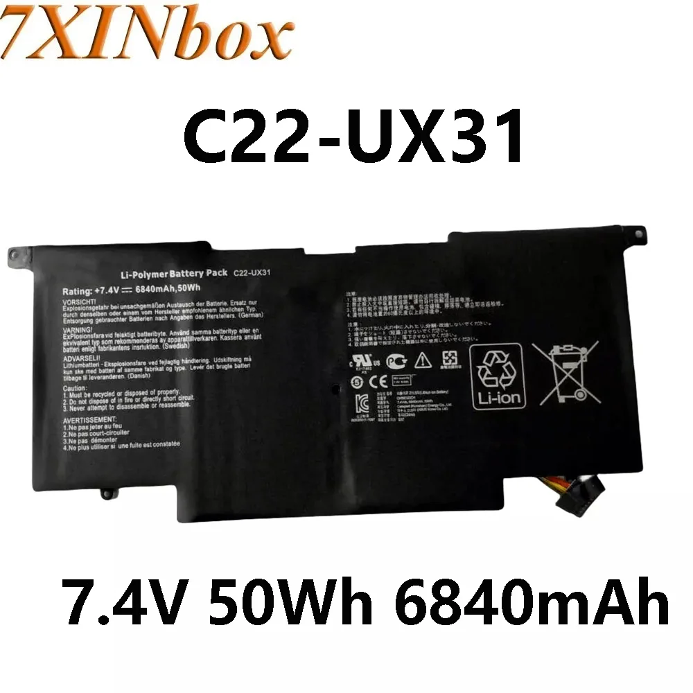 7XINbox C22-UX31 7.4V 50Wh 6840mAh Laptop Battery For Asus ZenBook UX31 UX31A UX31E C21-UX31 C23-UX31