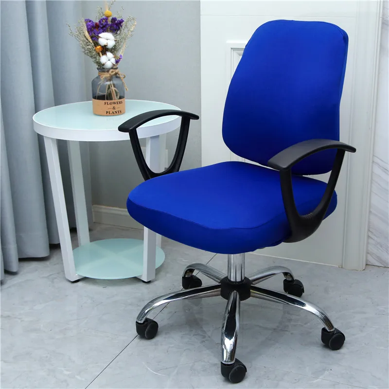 Office Chair Cover With Back Computer Game Seat Cover Solid Universal Spandex Anti-dust Elastic Armchair Slipcover