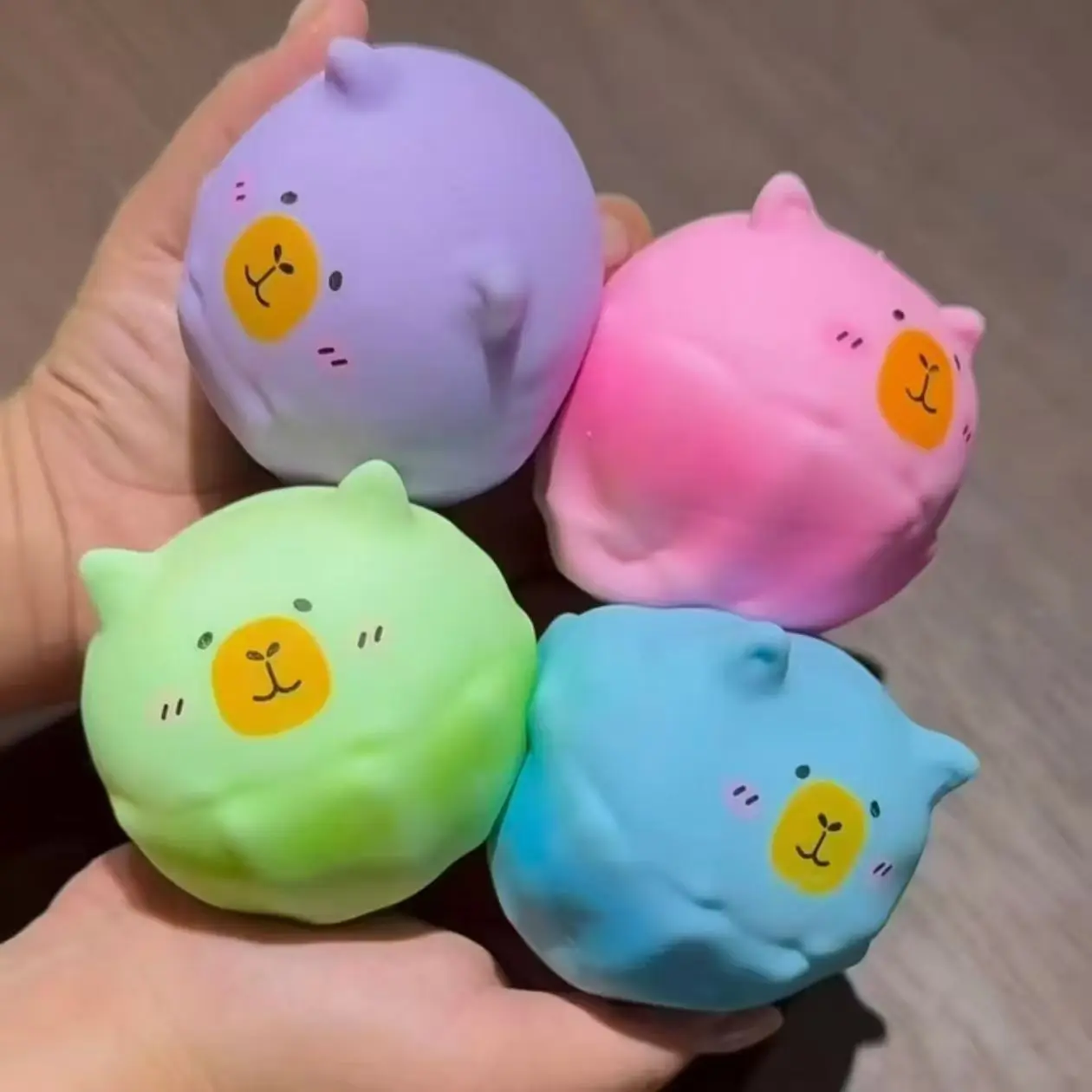 Crunchy Handmade Ball Crispy Cute Cartoon Capybara Stress Squeeze Toy Crunchy Squishy Fidget Ball ASMR Sensory Stress Relief Toy