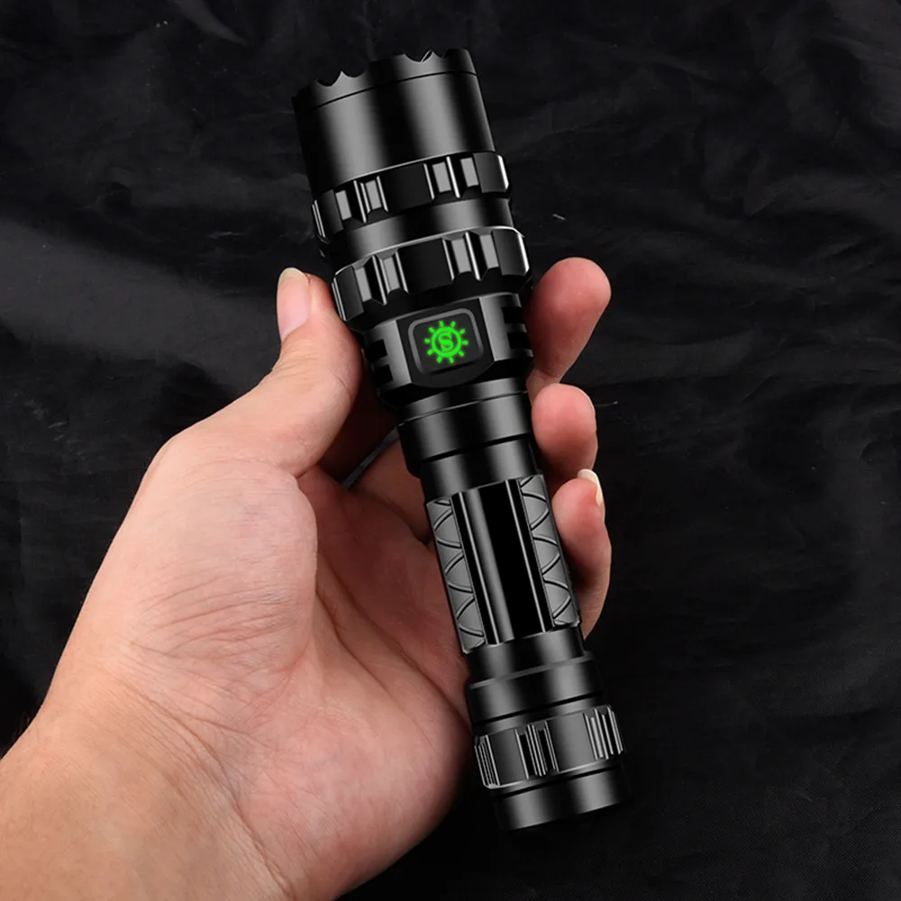 Professional Hunting Tactics Night Reconnaissance LED Flashlight L2 Lamp Beads Waterproof Rechargeable Outdoor Portable Torch