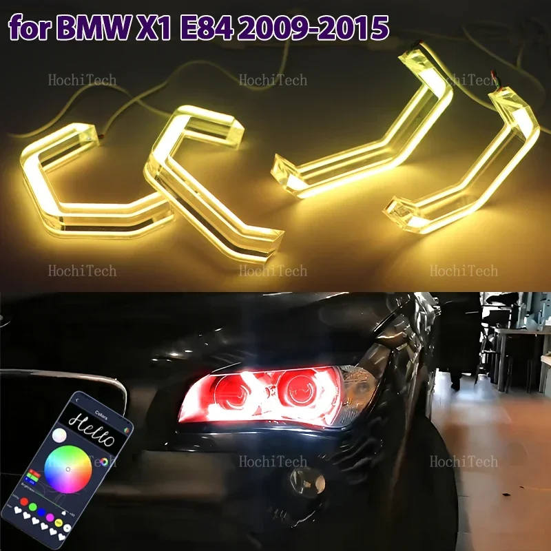 

for BMW X1 E84 2009 2010 2011 2012 2013 2014 2015 Xenon headlight multi-colored Ring Angel Eyes RGB M4 Style LED App control
