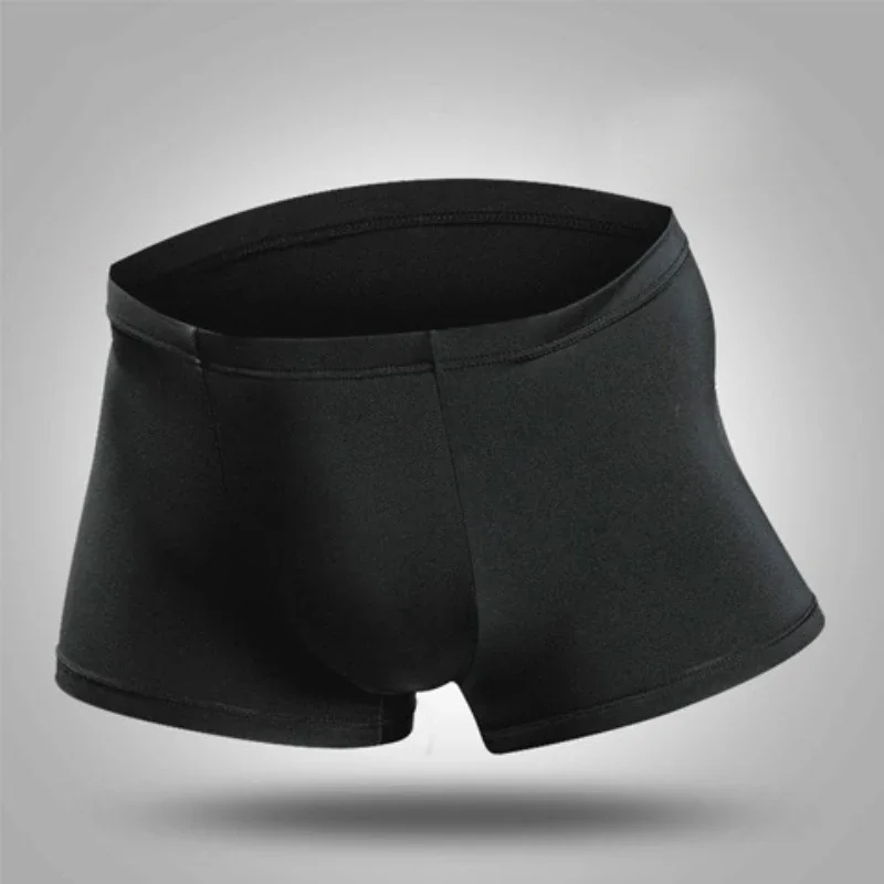 

Men Trunks Ice Silk Ultra Thin Panties Pouch Bulge Underpants Male Breathable Underwear Wet Seductive Bikini Knickers