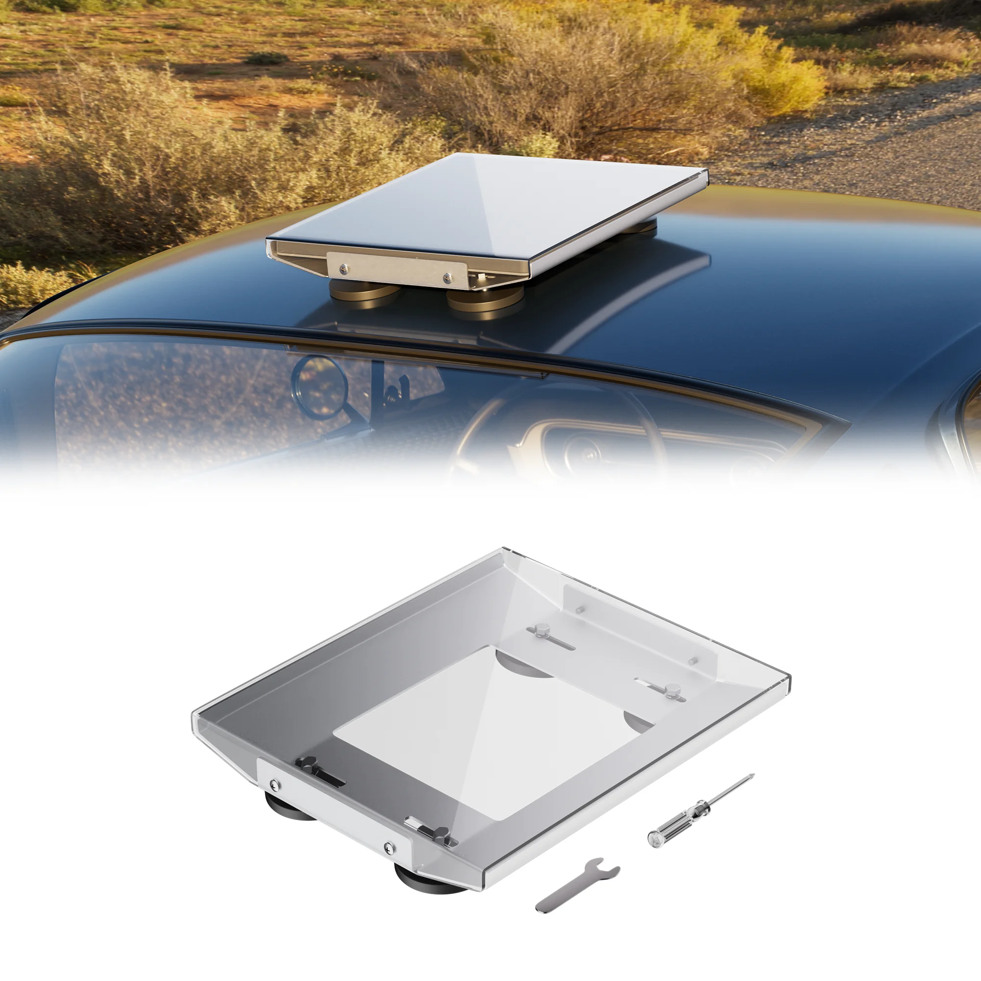 

Starlink Mini Magnetic Car Mount with Protective Cover 265 LBS Heavy-Duty Magnet Base Roof Mountwith 3mm PC Shield for RV Truck