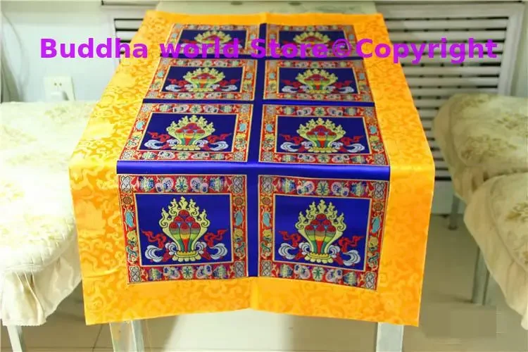 

Оптовая продажа, буддийская поставка, Тибет, Непал, семья, буддийский храм, благоприятная вышивка, статуя Будды, покрытие для алтаря, скатерть