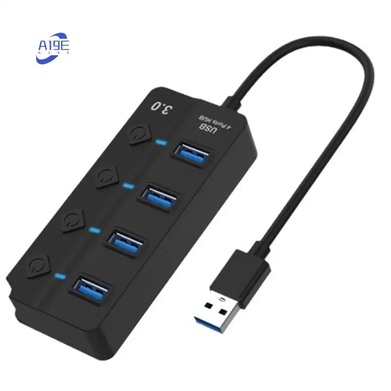

A19E-1 PCS Switch Hub3.0 Разветвитель-концентратор Порт-расширитель Черный USB-разветвитель для компьютера Пластиковый 4-программный концентратор 3,0 + 2,0