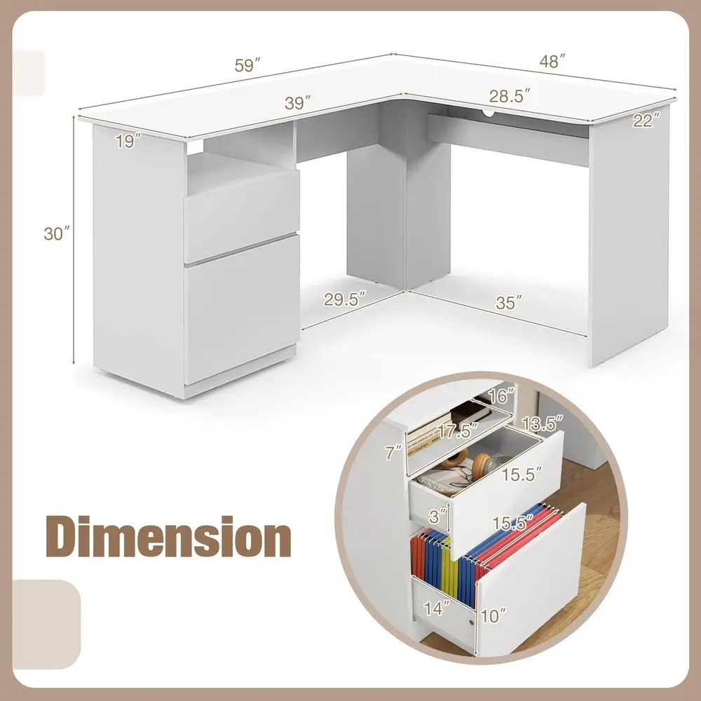 59 Lshaped Desk Wit…