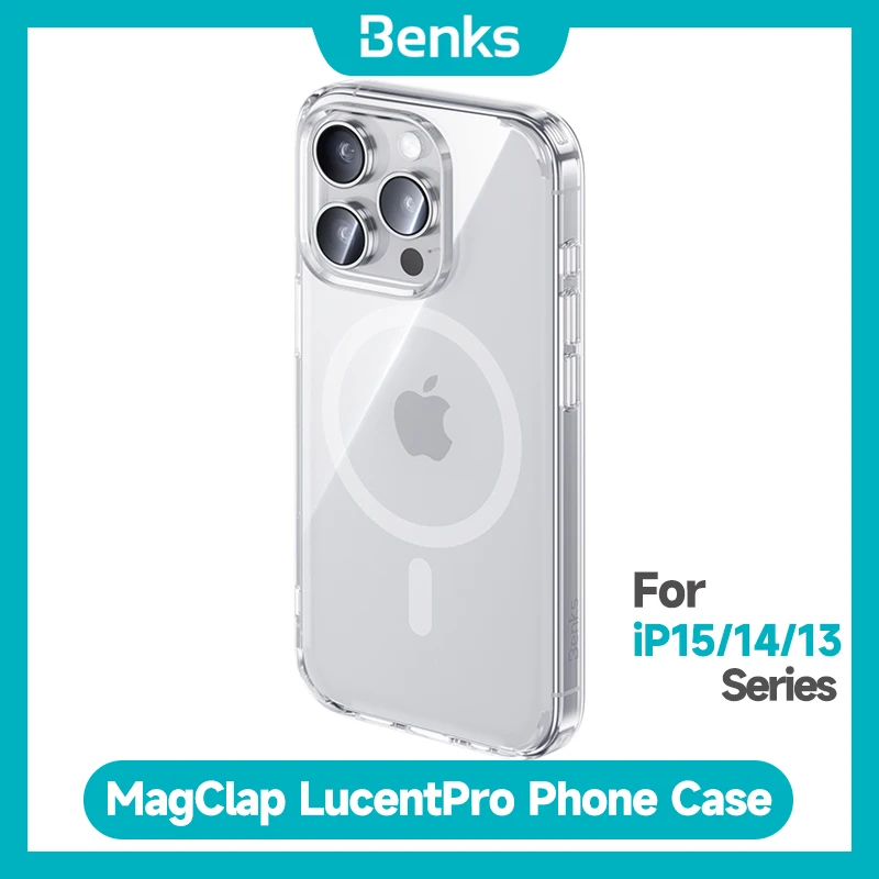 Benks Nieuwe Magclap Lucent Pro Telefoon Hoesje Voor Iphone 15 Promax Apple 14pro 13Promax Transparante Magnetische Beschermhoes Anti-Drop