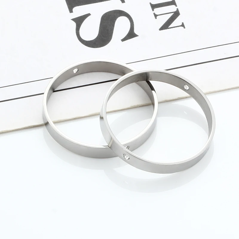 

Круглая фурнитура из нержавеющей стали с отверстиями для изготовления ювелирных изделий, бусин, ожерелий, браслетов, серег, фурнитура «сделай сам», 25,5 мм