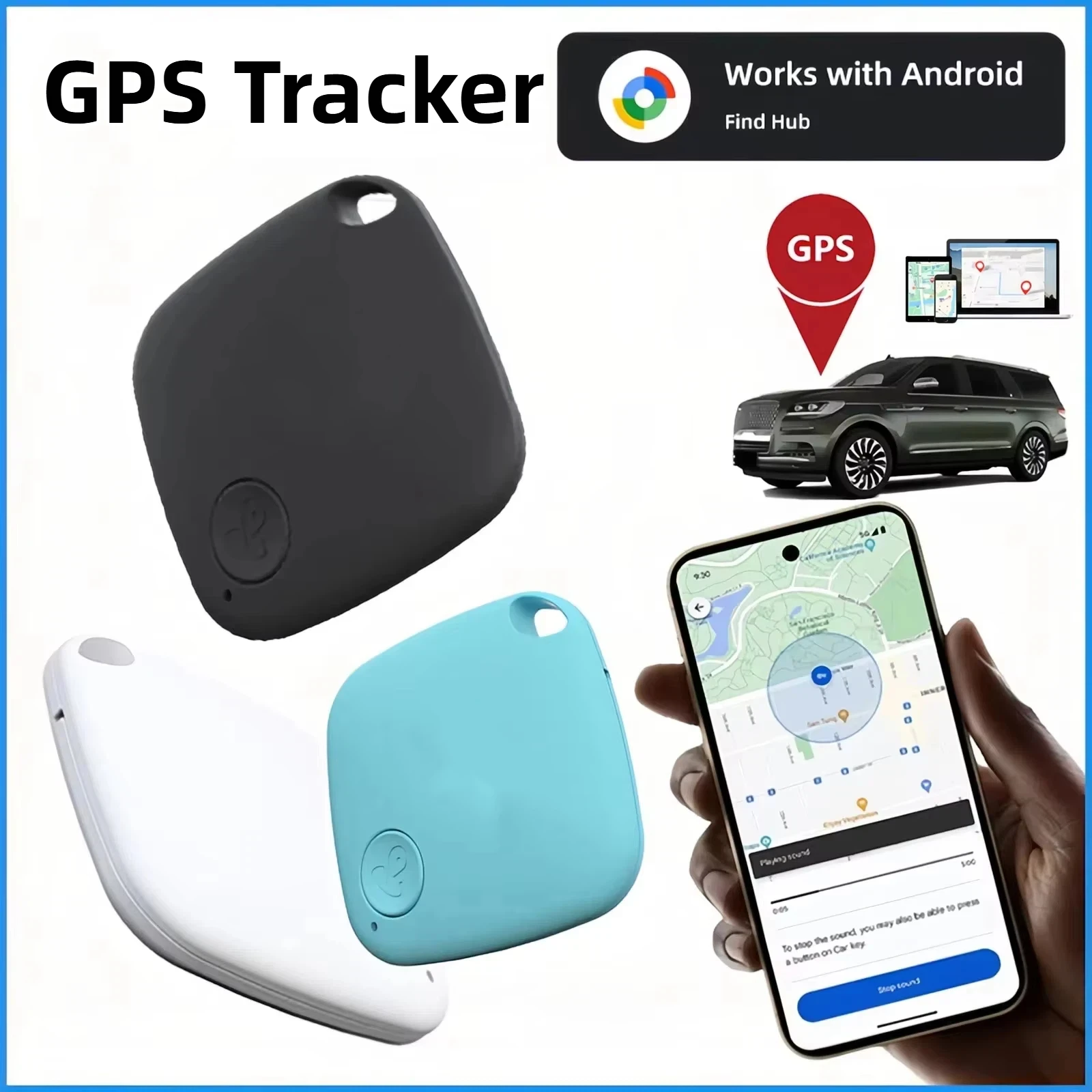 GPS Tracker Via Google's Find Hub Google Certified Tag Elderly Children Pet Anti Loss Device Wallet Keys Car Locator For Android