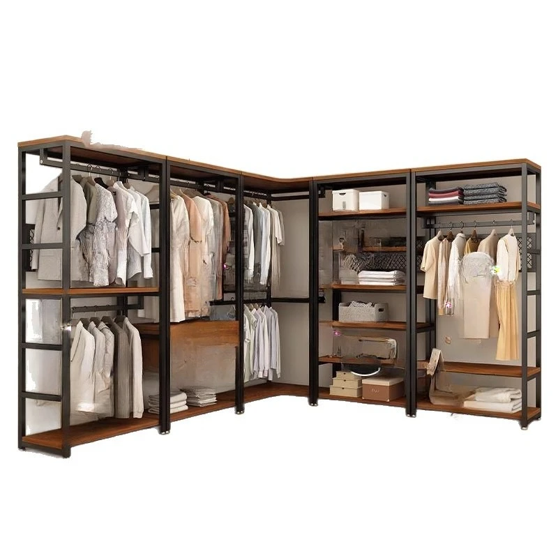 

Walk-in wardrobe, floor hanger, simple for home use, double layer with drawer storage