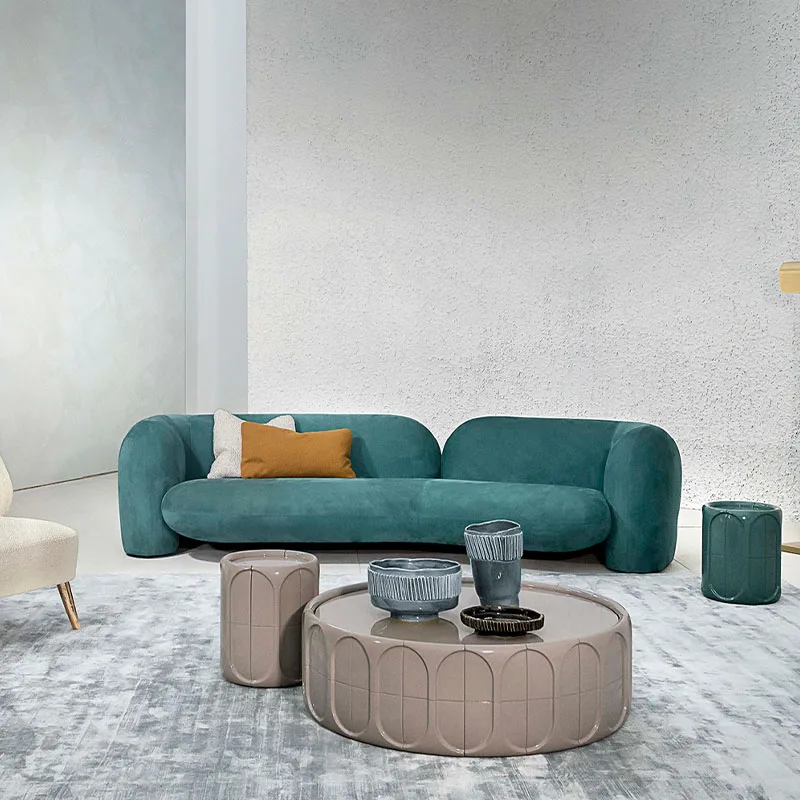 Modern, minimalist, luxurious, three-seater modular sofa, designer, model, villa, living room, hotel lamb sofa