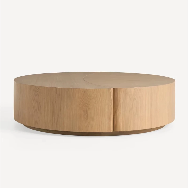 

Modern minimalist round coffee table wooden side table living room or family bar