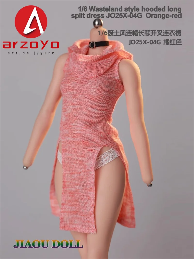 JO25X-041/6 estilo dividido femenino estilo Wasteland vestido con agujero de corte largo modelo de ropa para figura de acción de soldado femenino de 12"