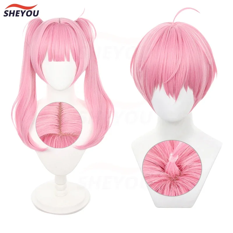 Anime Link Click LI TIANXI Cosplay Wig LI TIANCHEN Pink Scalp Wig Heat Resistant Synthetic Hair Party Wig Wig Cap