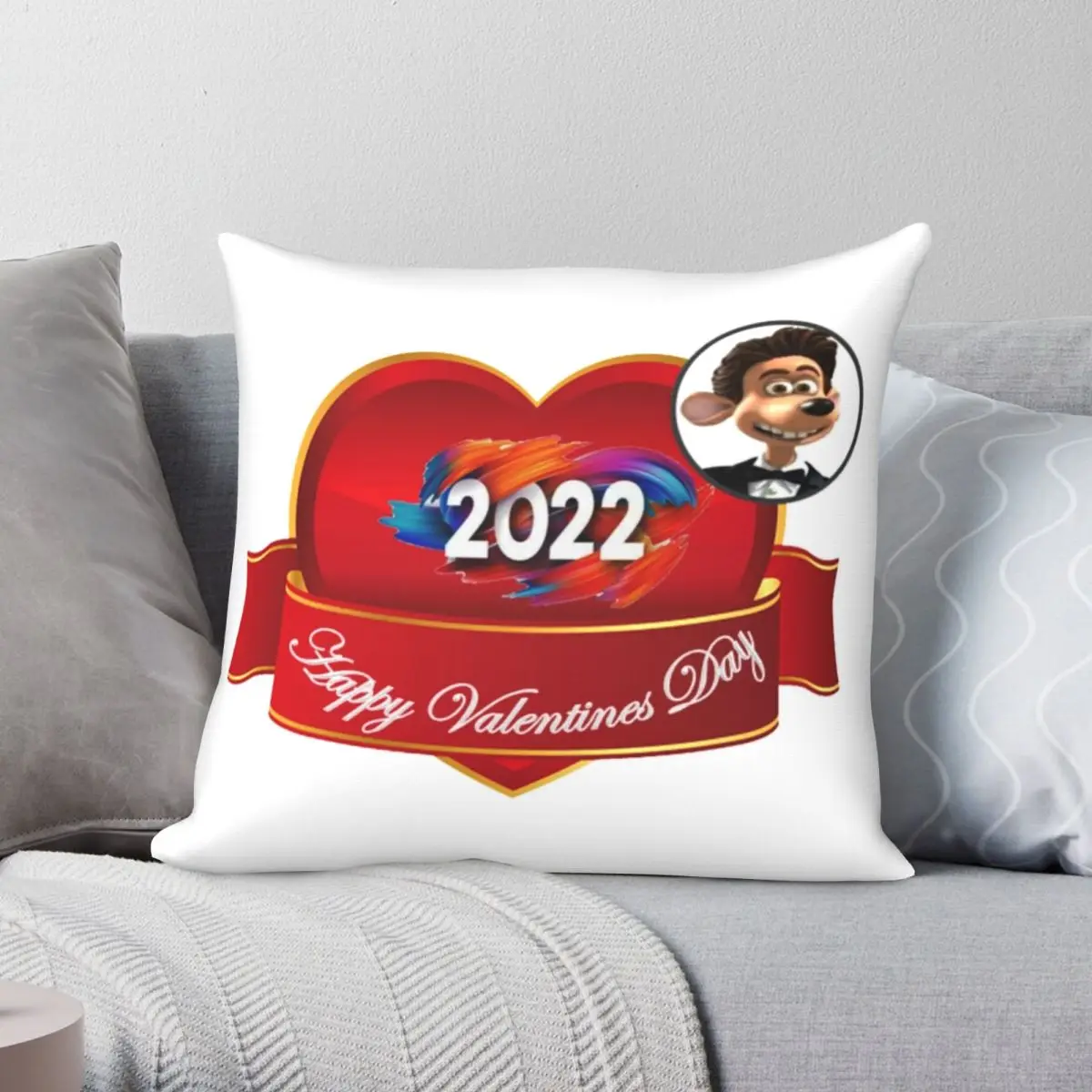 

Happy Valentines Day Pillowcase Polyester Linen Velvet Pattern Zip Decor Pillow Case Sofa Cushion Cover Wholesale 18"