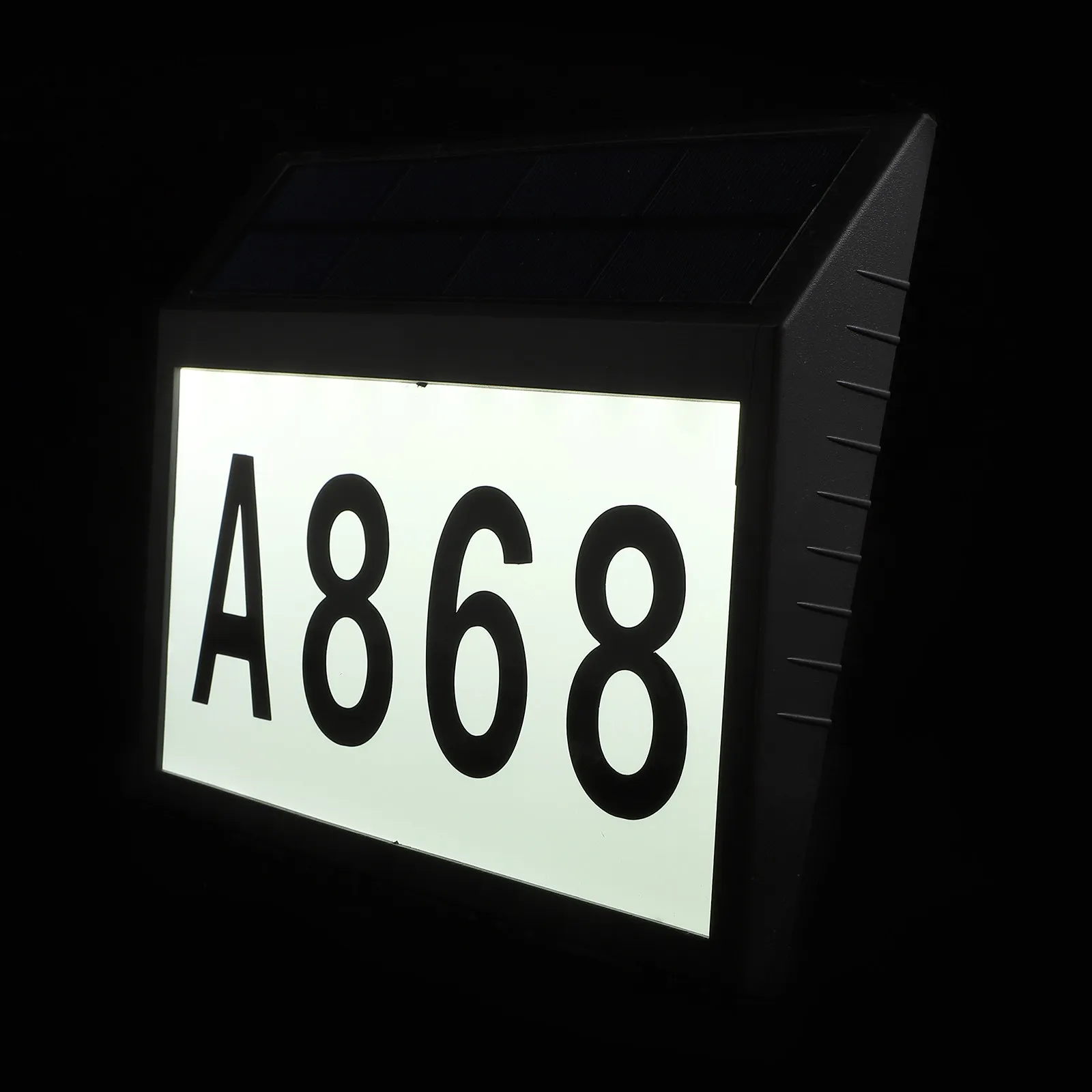 1Pcs Solar Address Sign LED Lighted House Number Lamp Sturdy Outdoor Solar Wall Light for Driveway Entry Identification
