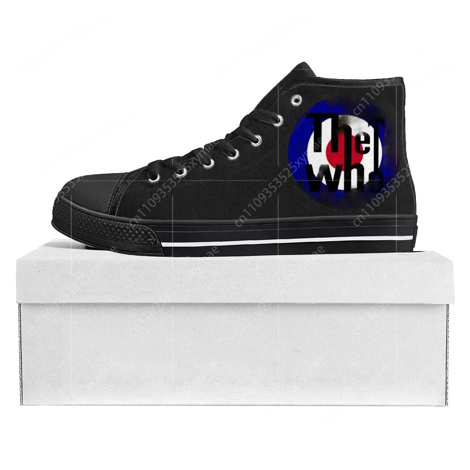 The Who Pop Rock Band High Top High Quality Sneakers Mens Womens Teenager Canvas Sneaker Casual Couple Shoes Custom Shoe Black