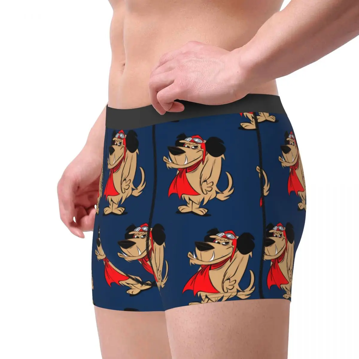 Men's Vintage Cartoon Muttley Wacky Races Dog Underwear Novelty Boxer Shorts Panties Homme Breathable Underpants