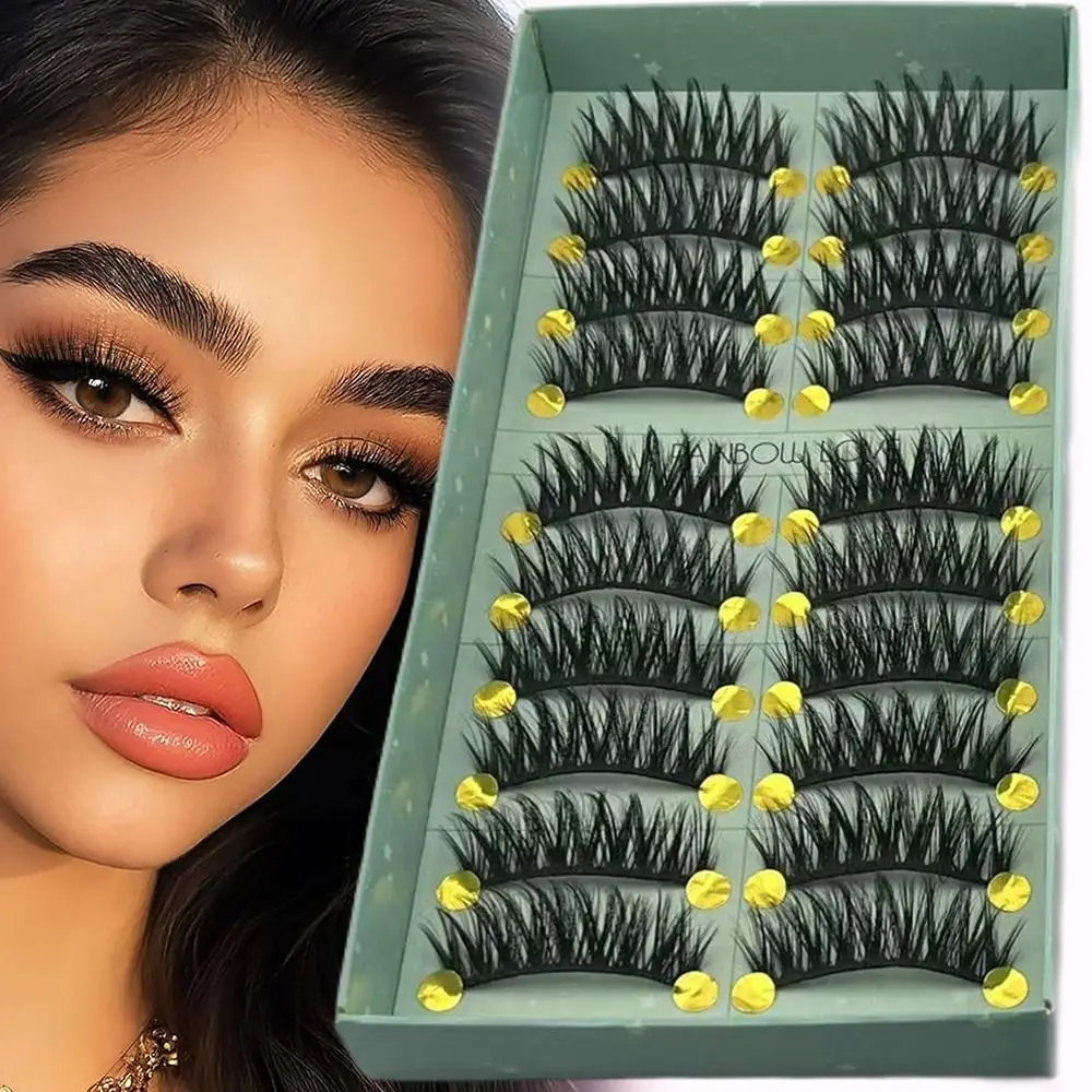 Cils faux moelleux, longs et naturels, faits à la main, volume, sans cruauté, faux cils en vison 3D, extension de cils