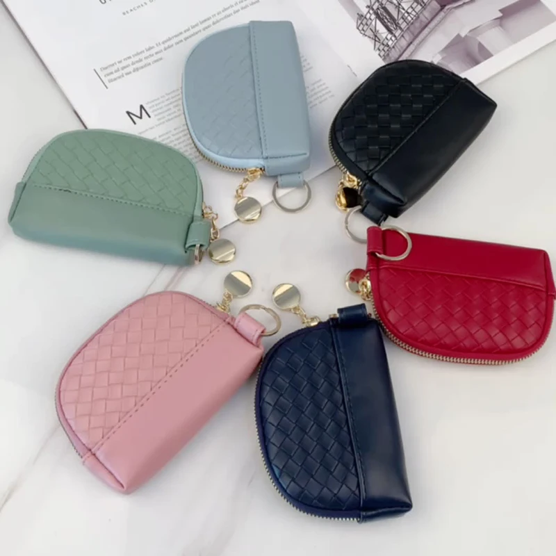 Women Short Wallets PU Leather Female Plaid Purses Nubuck Card Holder Wallet Fashion Woman Small Zipper Wallet with Coin Purse