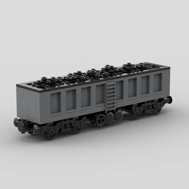

MOC 4axle coal train vagon carriage,transport vehicle,building block train model,DIY children's toy,assembly gift,building block